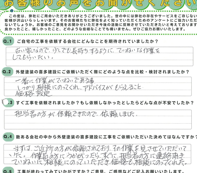 価格などの相談に丁寧にのってくれました