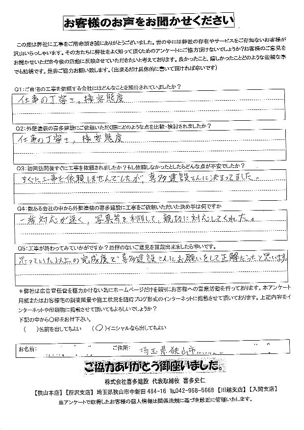 対応の迅速さと説明の丁寧さで決めました